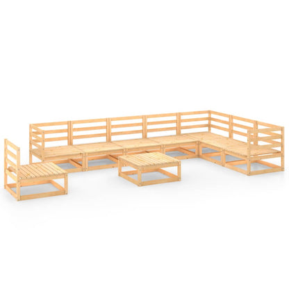 9-piece garden lounge set solid pine