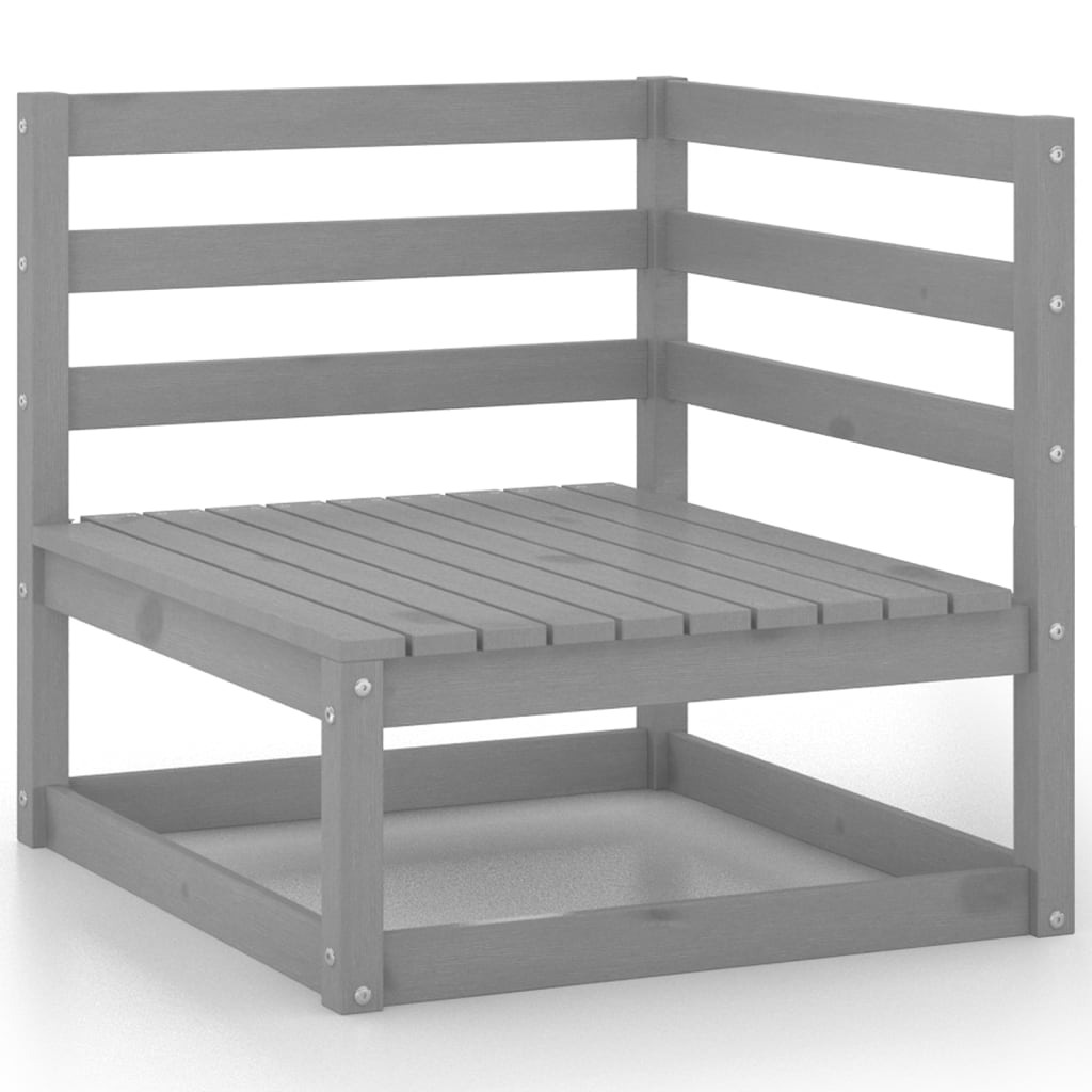 10-piece garden lounge set grey pine solid wood