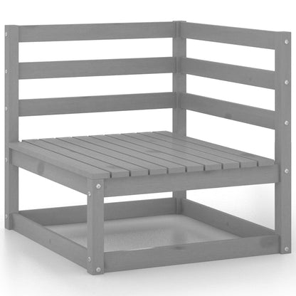 10-piece garden lounge set grey pine solid wood