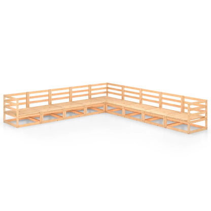 9-tlg. Garten-Lounge-Set Massivholz Kiefer