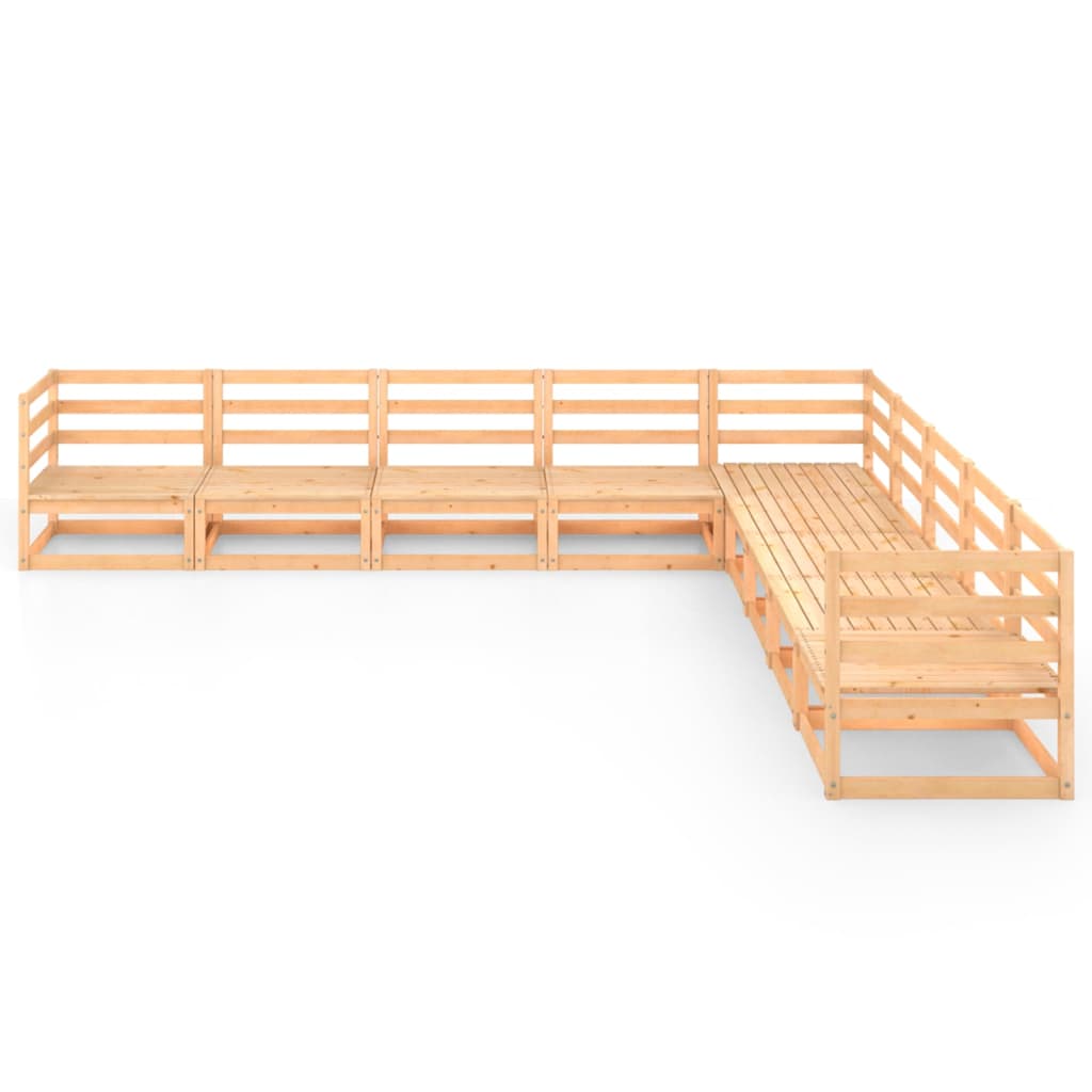 9-tlg. Garten-Lounge-Set Massivholz Kiefer