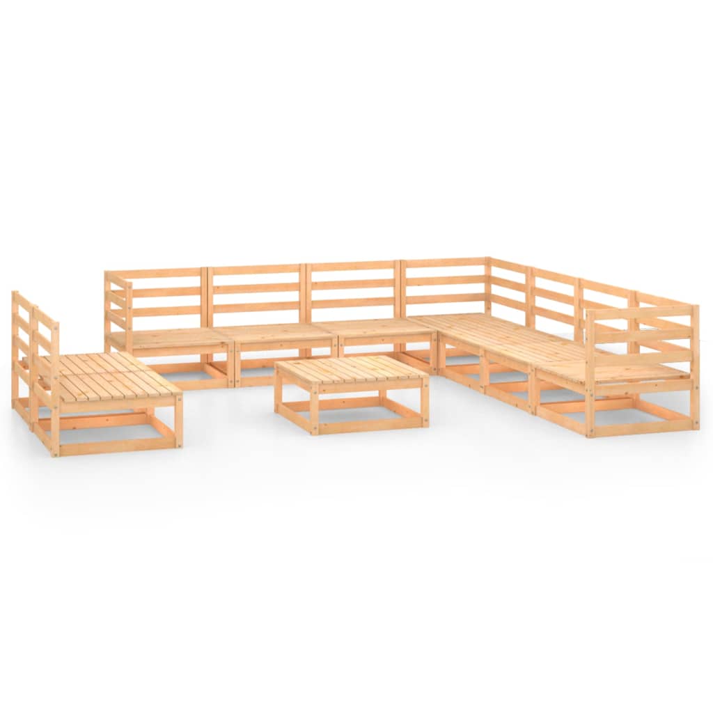 10-piece garden lounge set solid pine