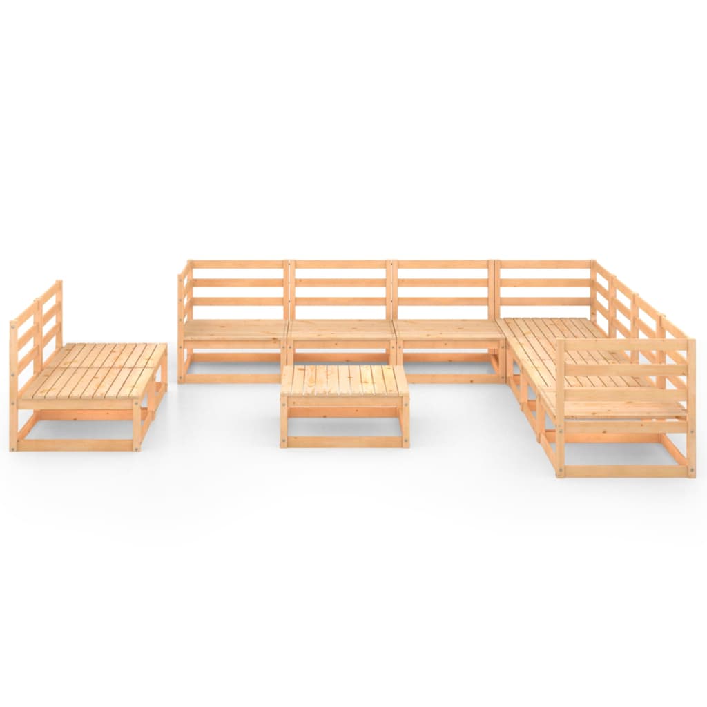 10-piece garden lounge set solid pine