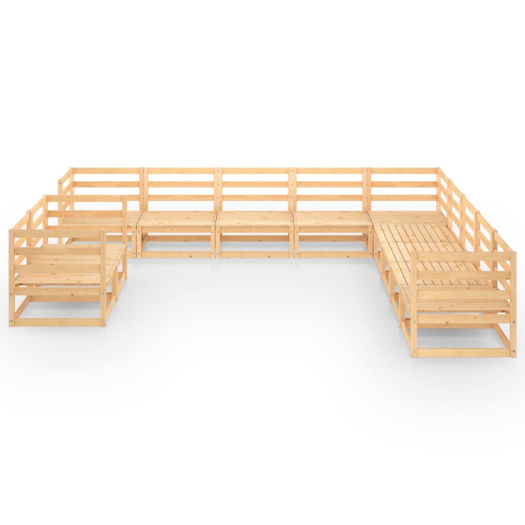 11 kom. Vrtna garnitura za sjedenje od punog borovine