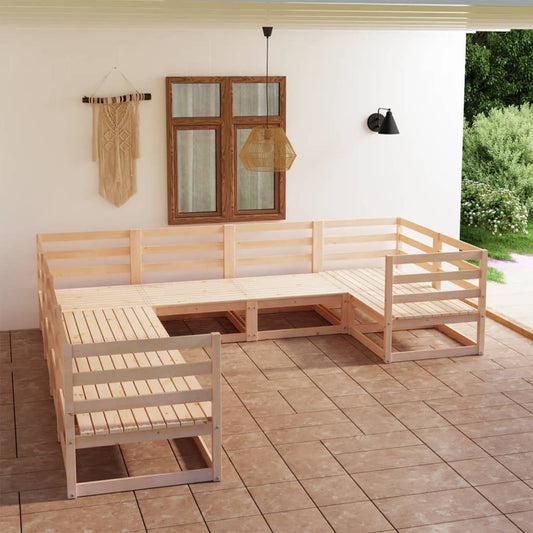 8-piece garden lounge set solid pine