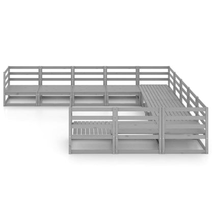 11 kom. Vrtna garnitura za sjedenje od punog borovine