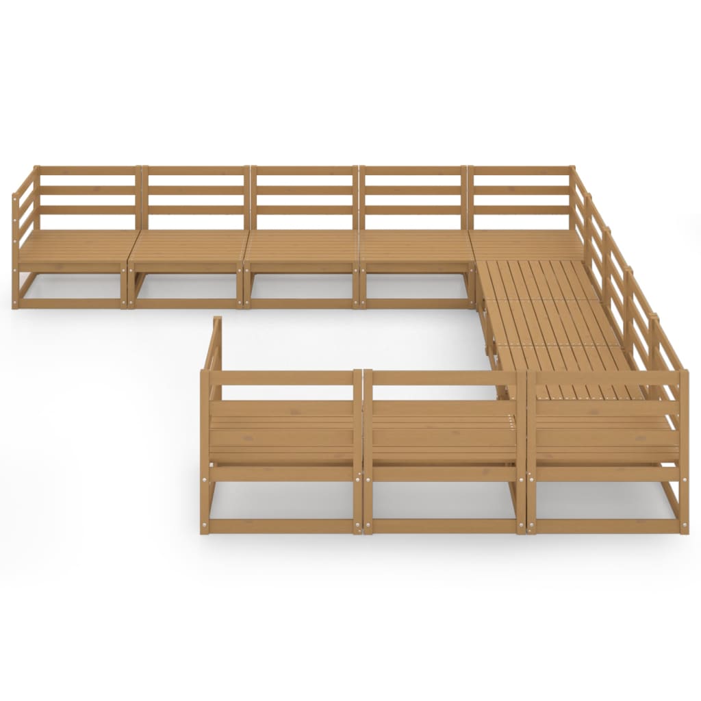 11 kom. Vrtna garnitura za sjedenje od punog borovine