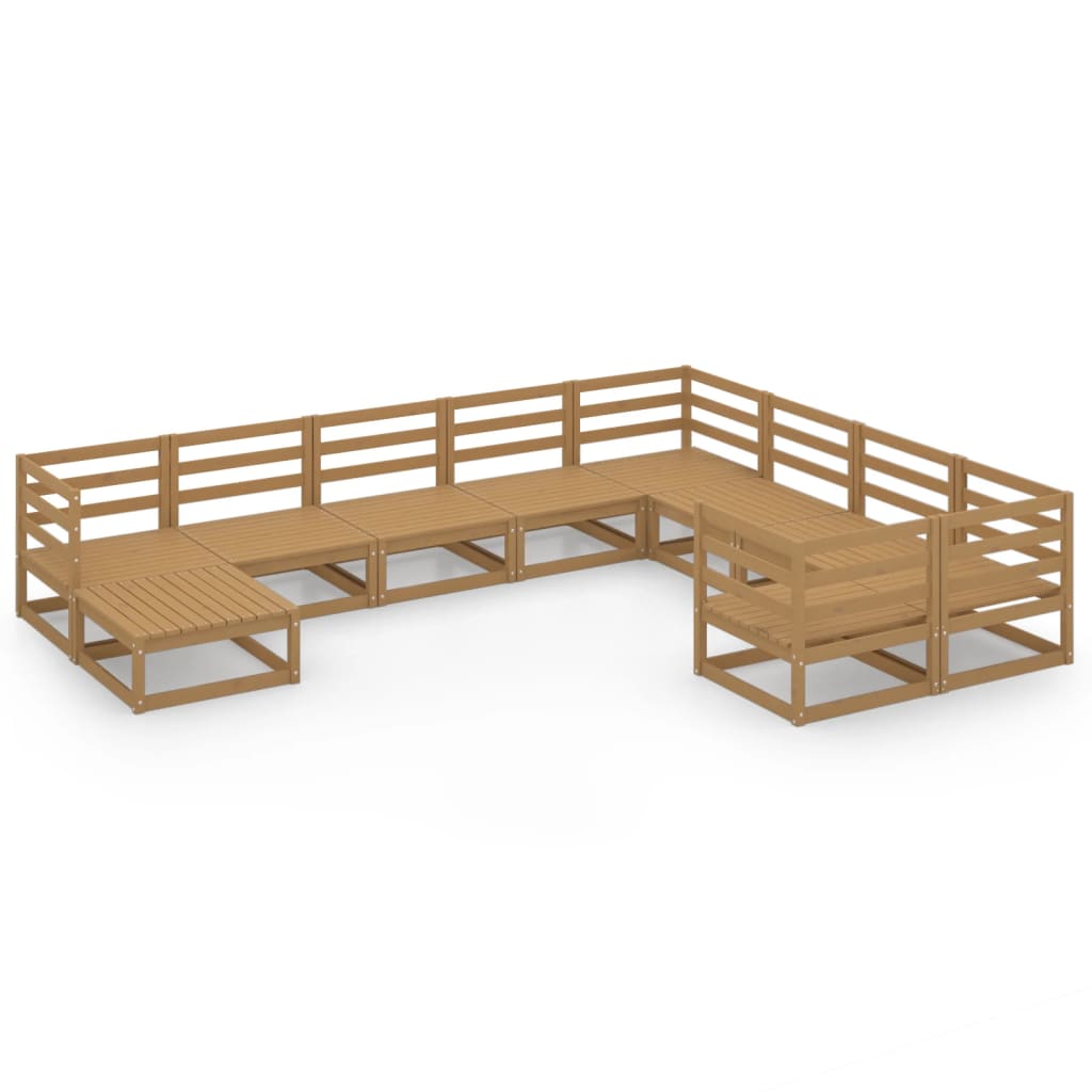 10-piece garden lounge set solid pine