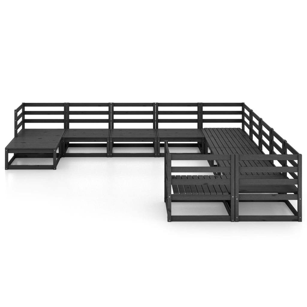 11 kom. Vrtna garnitura za sjedenje od punog borovine