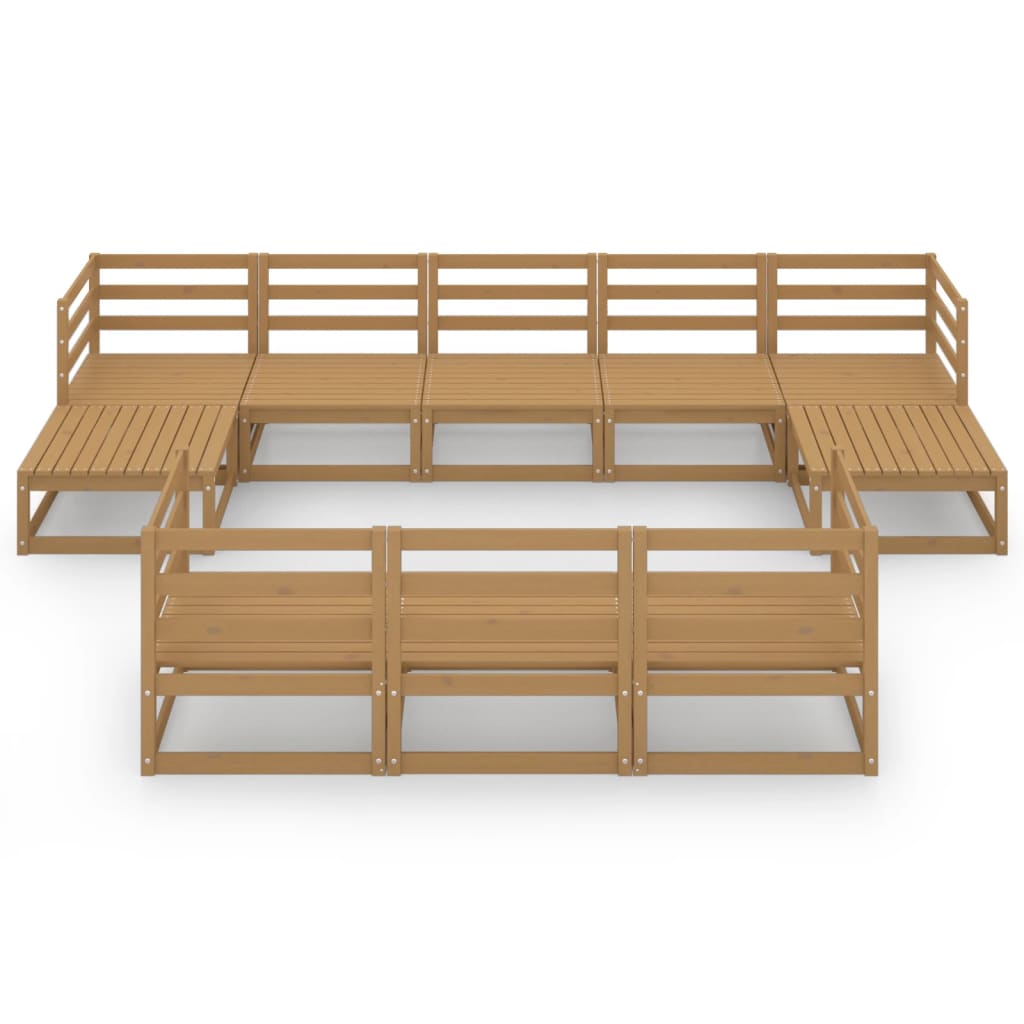 10-tlg. Garten-Lounge-Set Massivholz Kiefer