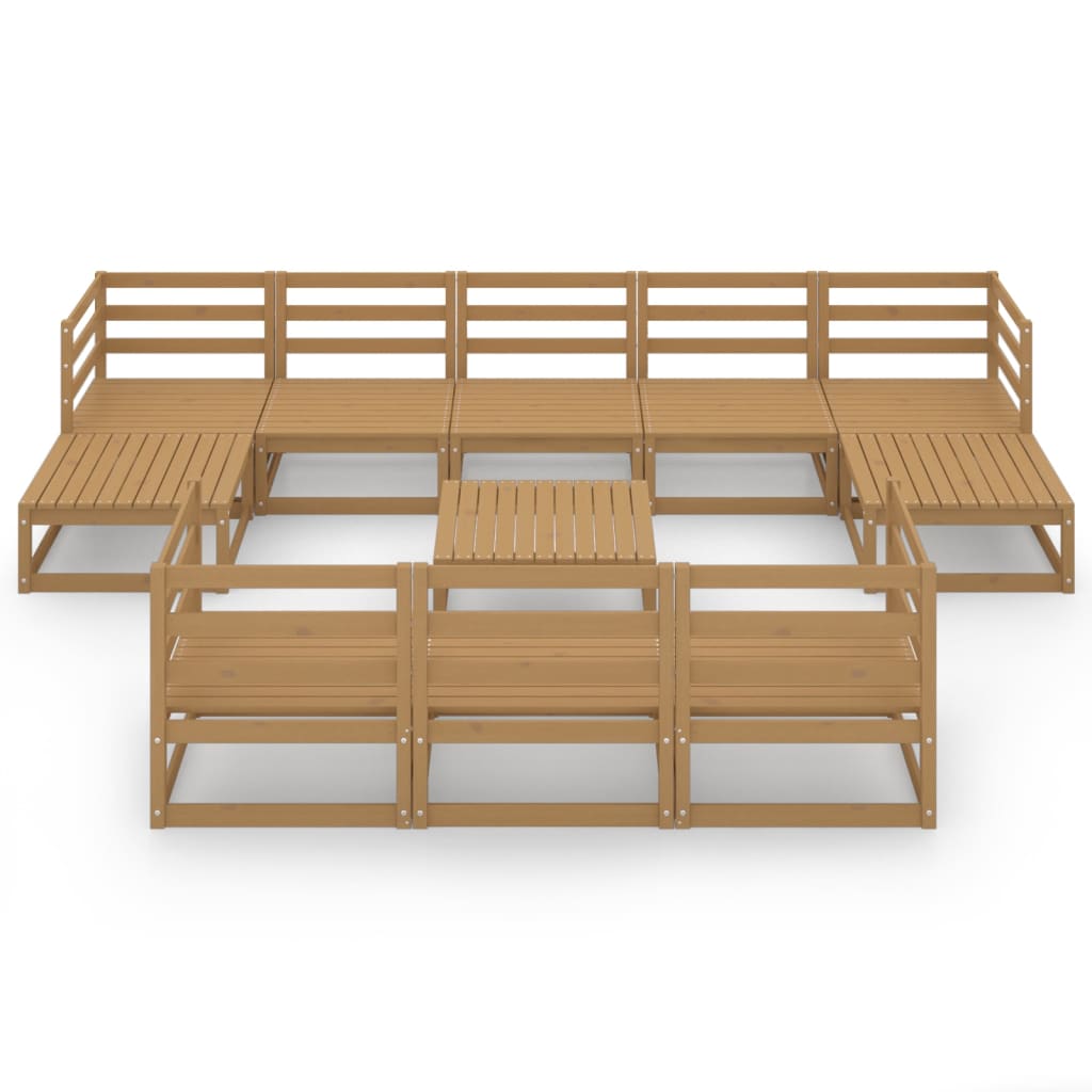 11 kom. Vrtna garnitura za sjedenje od punog borovine