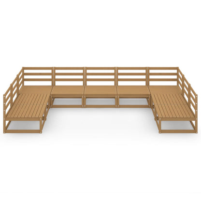 9-tlg. Garten-Lounge-Set Massivholz Kiefer