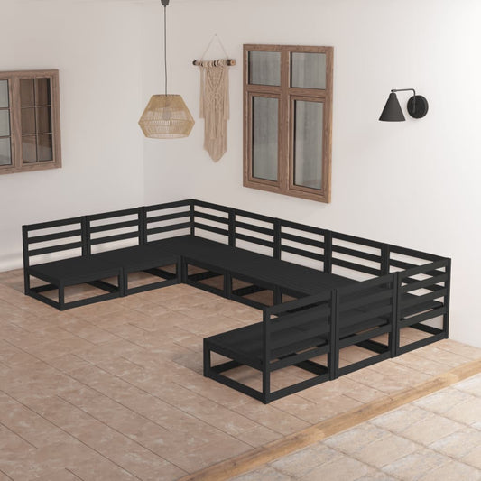 9-tlg. Garten-Lounge-Set Massivholz Kiefer