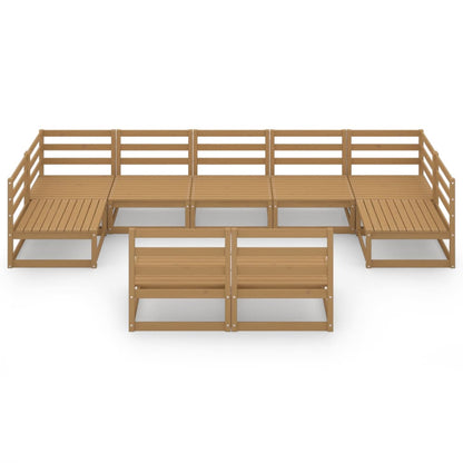 9-tlg. Garten-Lounge-Set Massivholz Kiefer