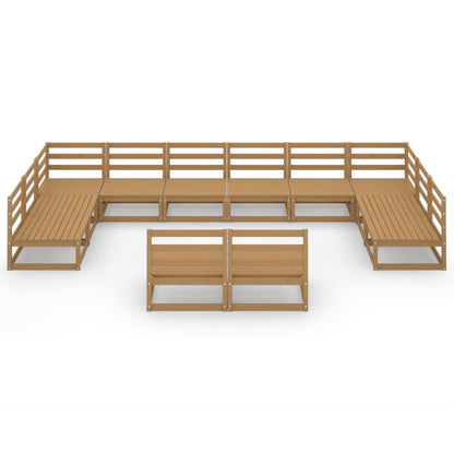 12 kom. Vrtna garnitura za sjedenje od punog borovine