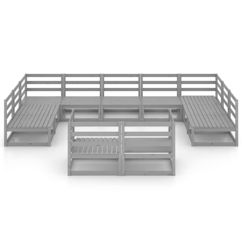 11 kom. Vrtna garnitura za sjedenje od punog borovine