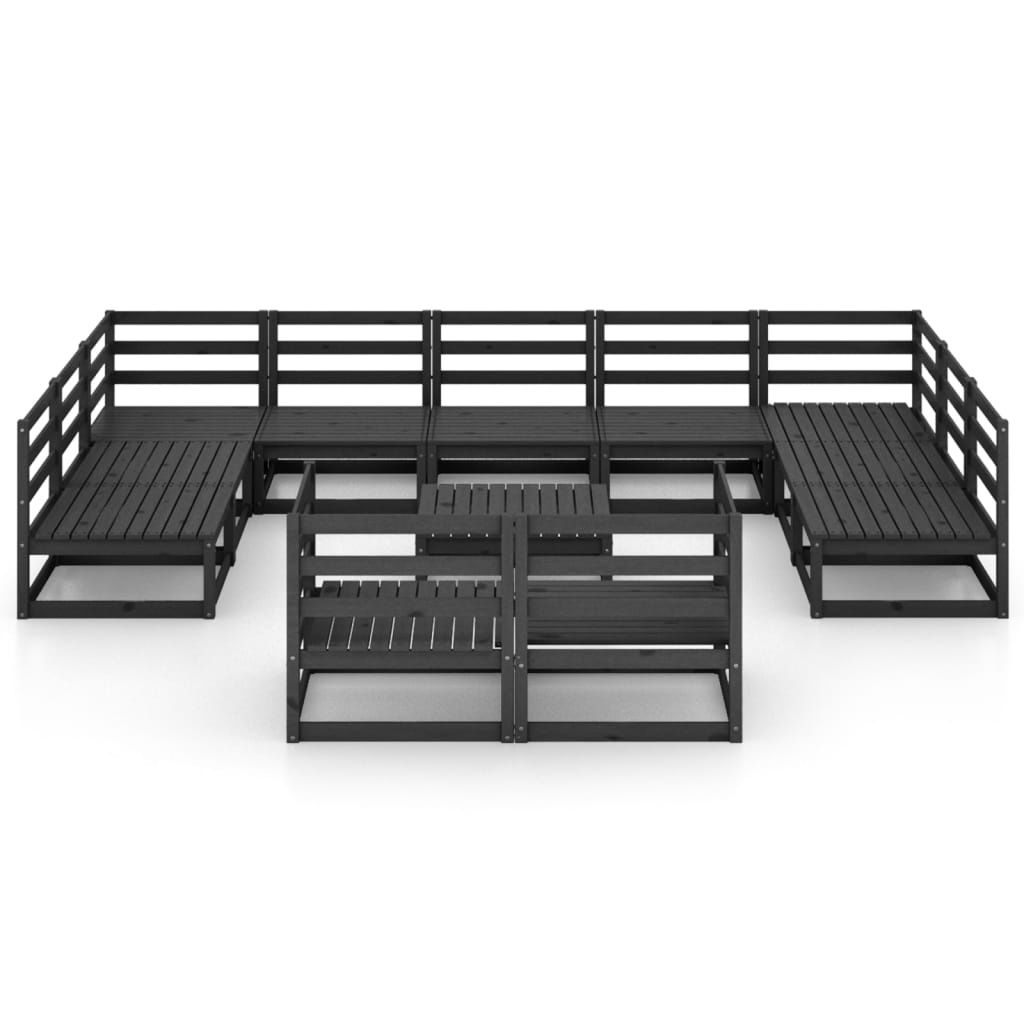 12 kom. Vrtna garnitura za sjedenje od punog borovine