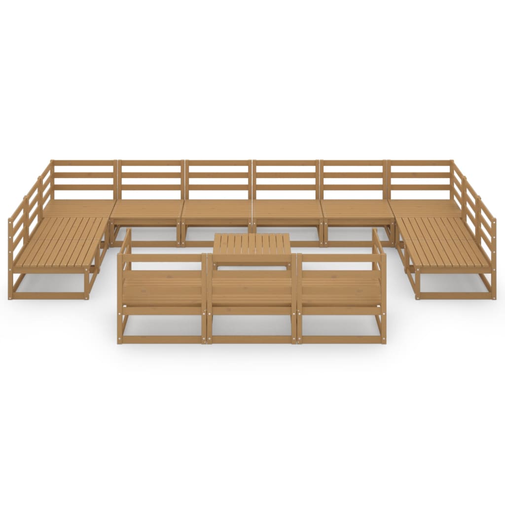 14 kom. Vrtna garnitura za sjedenje od punog borovine