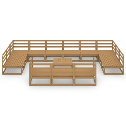 14 kom. Vrtna garnitura za sjedenje od punog borovine