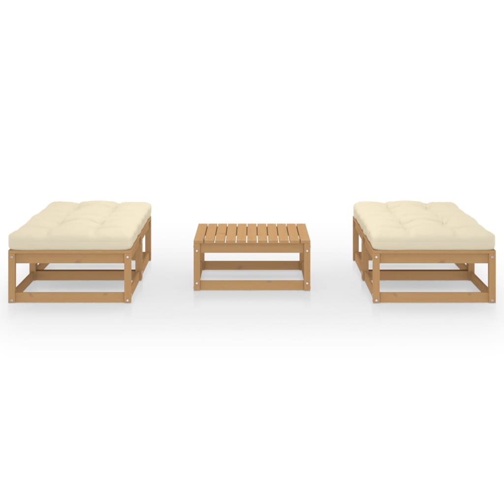 5-tlg. Garten-Lounge-Set mit Kissen Kiefer Massivholz