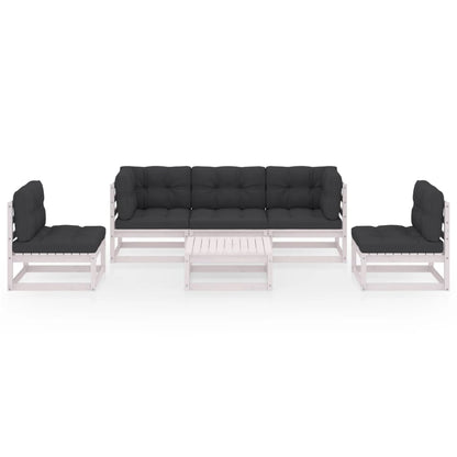 6-tlg. Garten-Lounge-Set mit Kissen Kiefer Massivholz