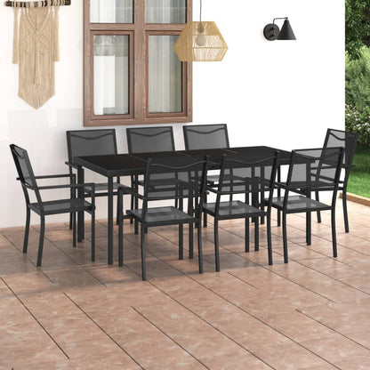 9-piece garden dining set steel