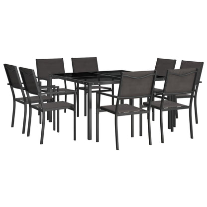 9-piece garden dining set steel