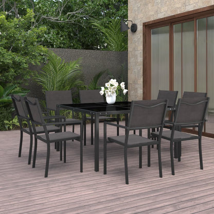 9-piece garden dining set steel