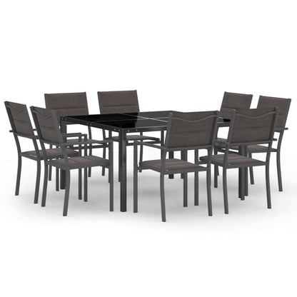 9-piece garden dining set steel