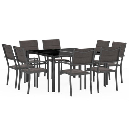 9-piece garden dining set steel