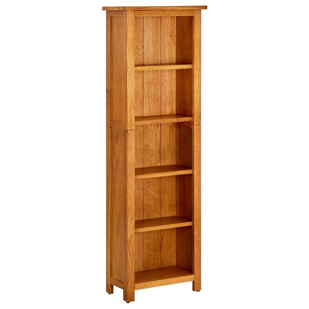 Bookcase 5 compartments 45x22x140 cm solid oak