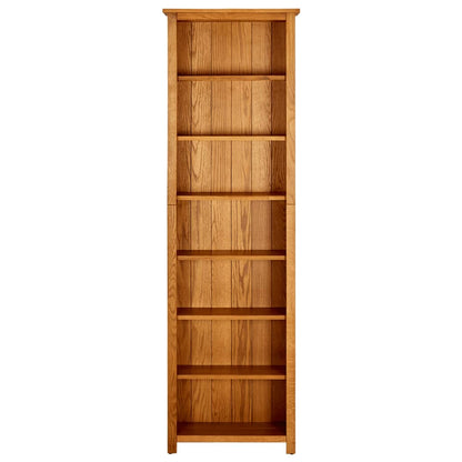 Bookcase 7 compartments 60x22x200 cm solid oak