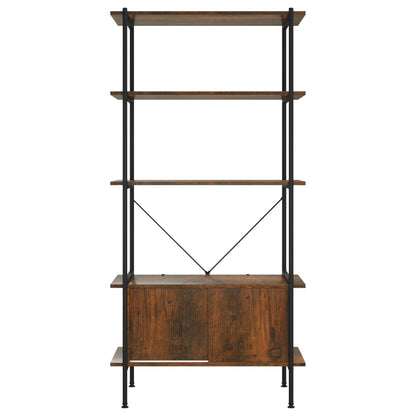 Shelf with 5 shelves and cupboard 80x40x163 cm steel wood material