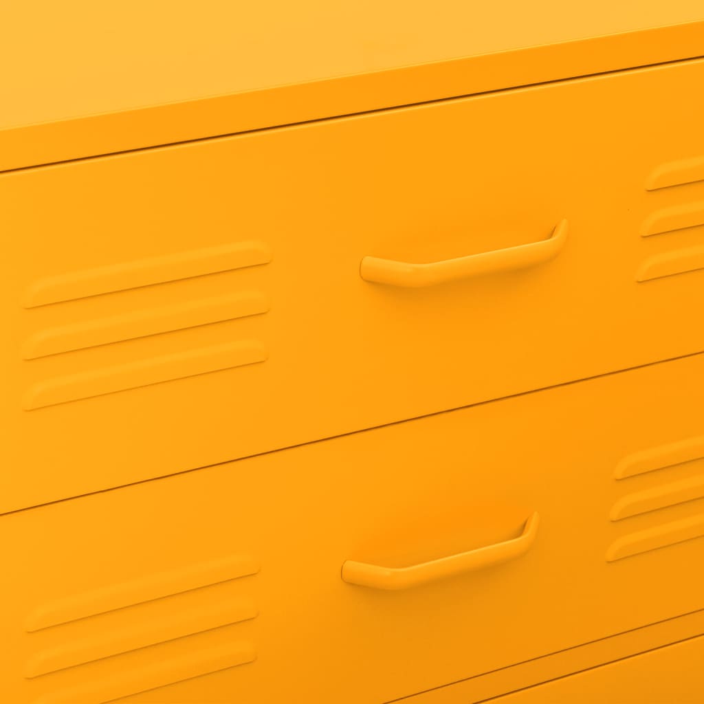 Kommode Senfgelb 80x35x101,5 cm Stahl