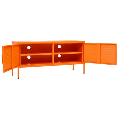 TV cabinet orange 105x35x50 cm steel