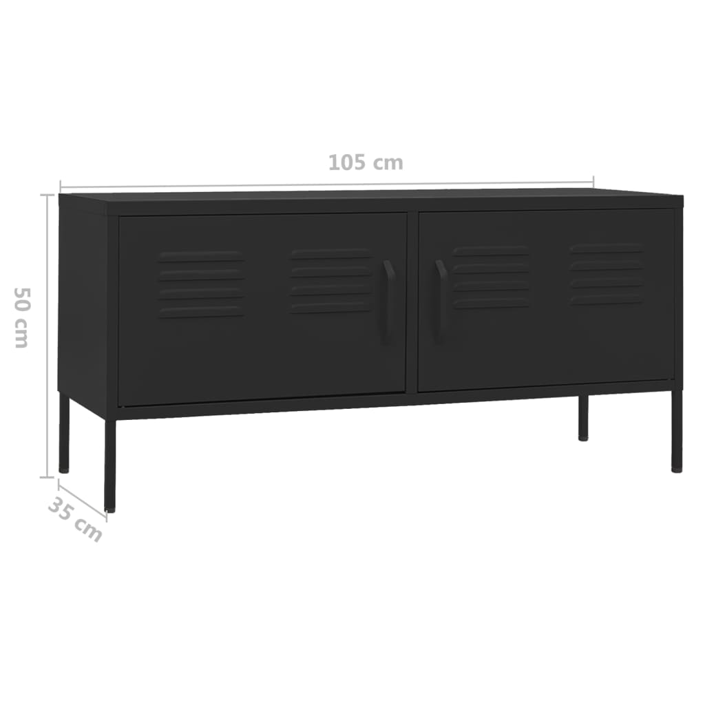 TV-Schrank Schwarz 105x35x50 cm Stahl