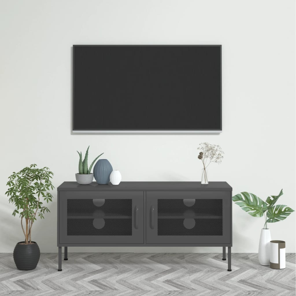 Komoda za TV antracit 105x35x50 cm čelik