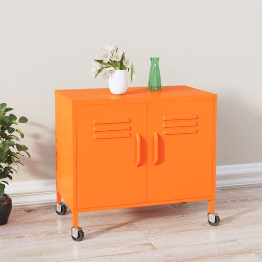 Storage cabinet orange 60x35x56 cm steel
