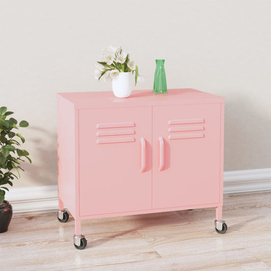 Storage cabinet pink 60x35x56 cm steel