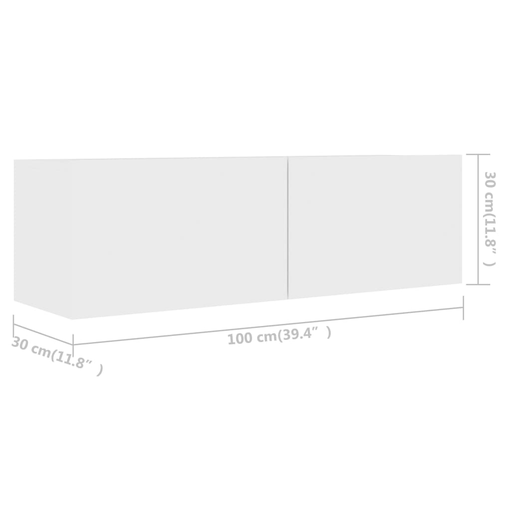 TV cabinets 4 pcs. White 100x30x30 cm wood material