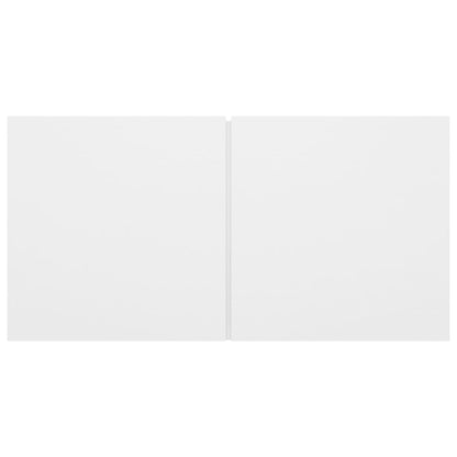 7-piece TV cabinet set white wood material