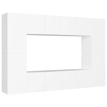 8-tlg. TV-Schrank-Set Weiß Holzwerkstoff