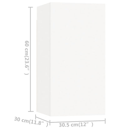 4-piece TV cabinet set white wood material