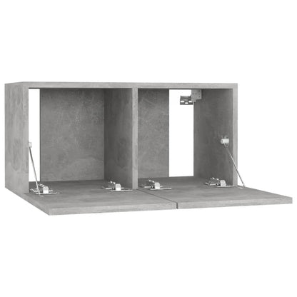 TV cabinets 4 pcs. Concrete grey 60x30x30 cm wood material