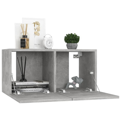 TV cabinets 4 pcs. Concrete grey 60x30x30 cm wood material