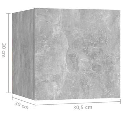 8-tlg. TV-Schrank-Set Betongrau Holzwerkstoff