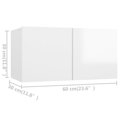 TV-Schränke 8 Stk. Hochglanz-Weiß Holzwerkstoff