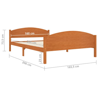 Solid wood bed honey brown pine 160x200 cm