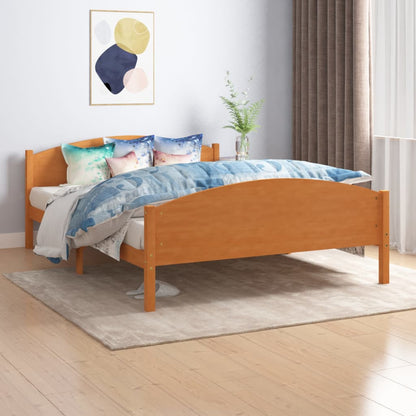 Solid wood bed honey brown pine 160x200 cm