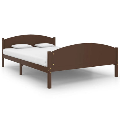 Solid wood bed dark brown pine 160x200 cm